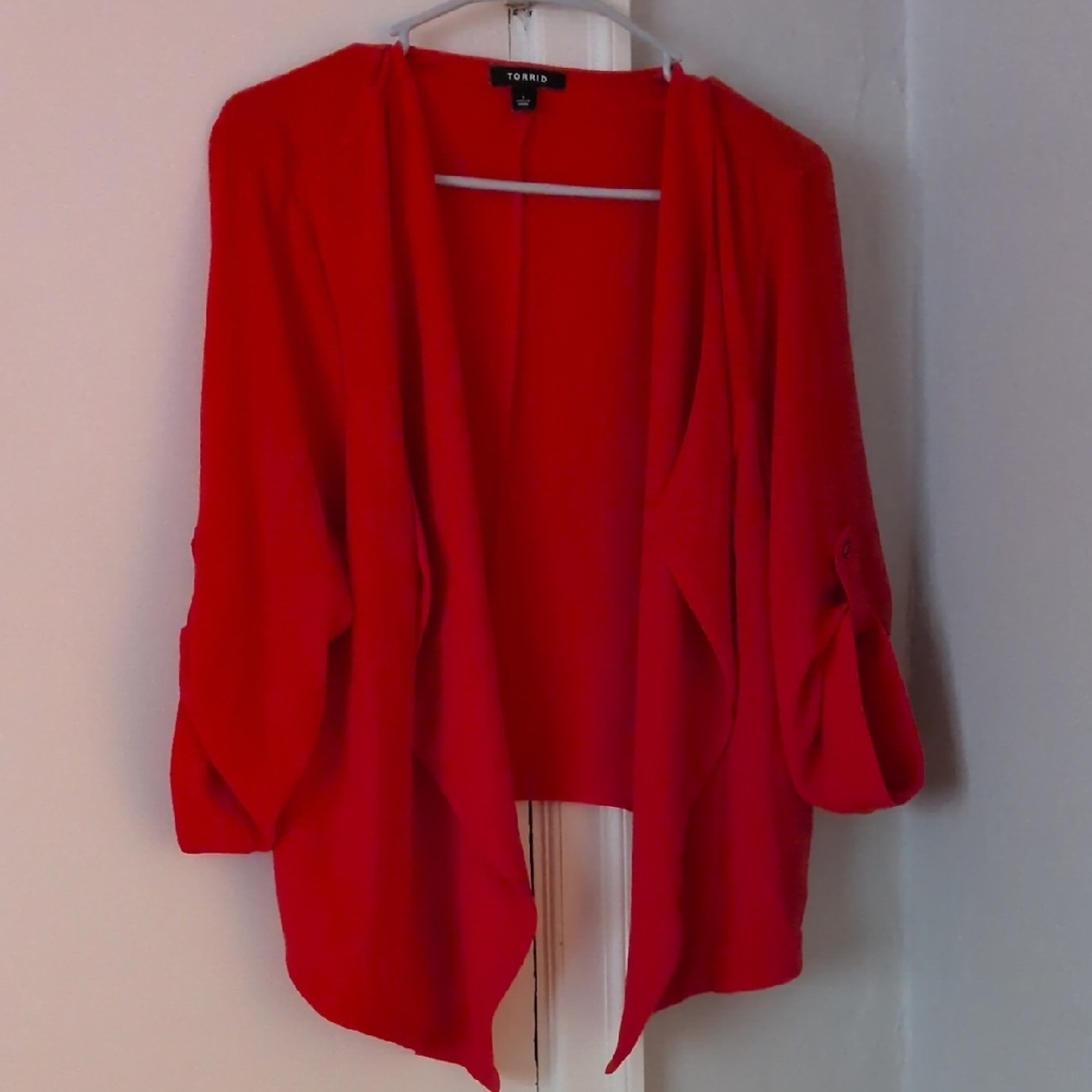 Torrid Red‎ Open Front Sweater